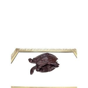 Vintage Wooden Turtle - Hand Made Wooden Intricately Carved Beautiful Treen Orna